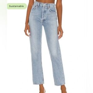 Agolde 90’s Pinch waist Light Blue Straight Leg Jeans 25
